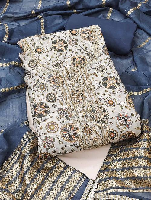 women floral embroidered unstitched suit set - 22187076 - Very Small Image - 1