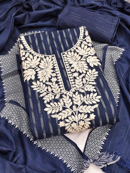 women striped embroidered unstitched suit set - 22187248 - Very Small Image - 1