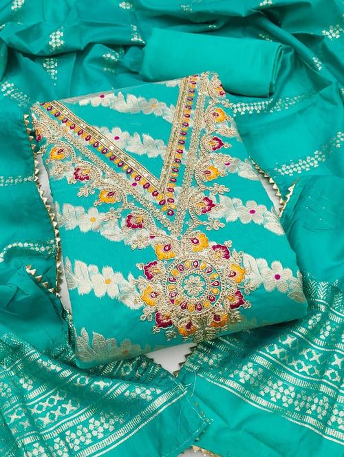 women self design embroidered unstitched suit set - 22187253 - Very Small Image - 1