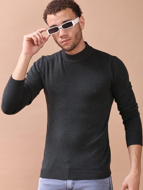 men solid long sleeve slim fit pullover - 22187257 - Very Small Image - 1