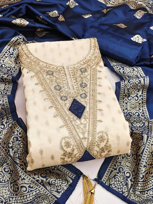 women self design embroidered unstitched suit set - 22187907 - Very Small Image - 1