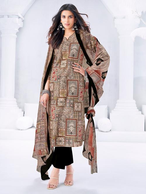 women printed three quarter sleeve kurta pant with dupatta set - 22203048 - Very Small Image - 1