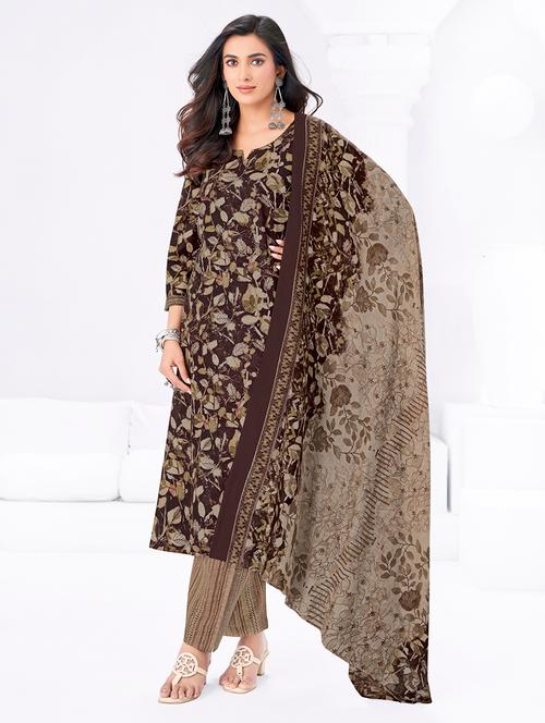 women printed three quarter sleeve kurta pant with dupatta set - 22203055 - Very Small Image - 1