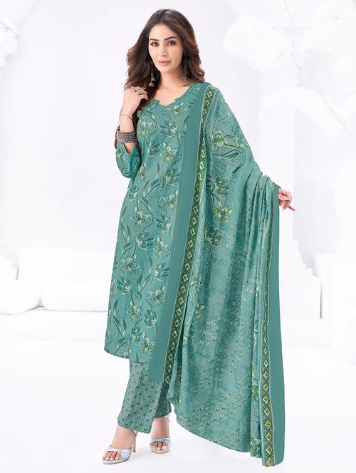 women printed three quarter sleeve kurta pant with dupatta set - 22203056 - Very Small Image - 1