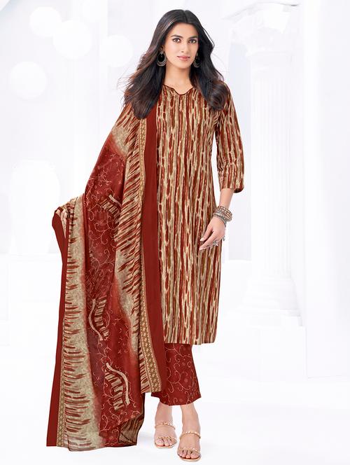 women printed three quarter sleeve kurta pant with dupatta set - 22203059 - Very Small Image - 1
