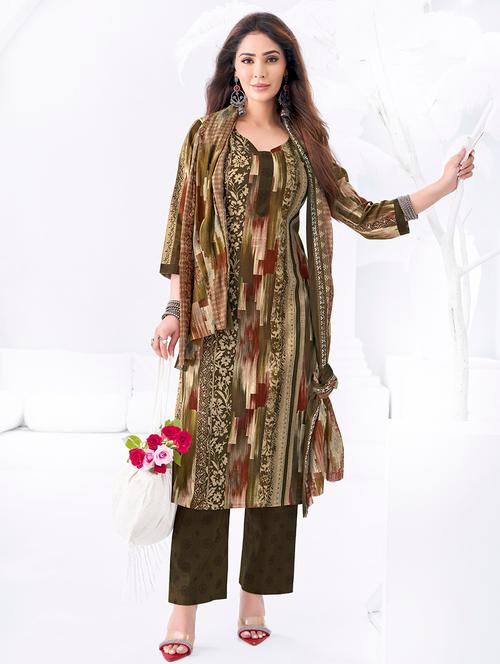 women printed three quarter sleeve kurta pant with dupatta set - 22203061 - Very Small Image - 1