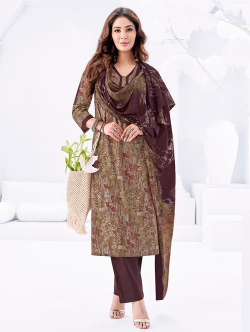 women printed three quarter sleeve kurta pant with dupatta set - 22203063 - Very Small Image - 1