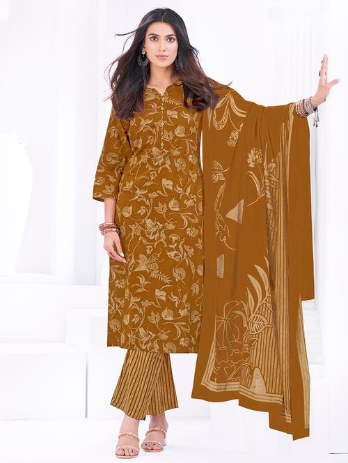 women floral printed three quarter sleeve kurta pant with dupatta set - 22205728 - Very Small Image - 1