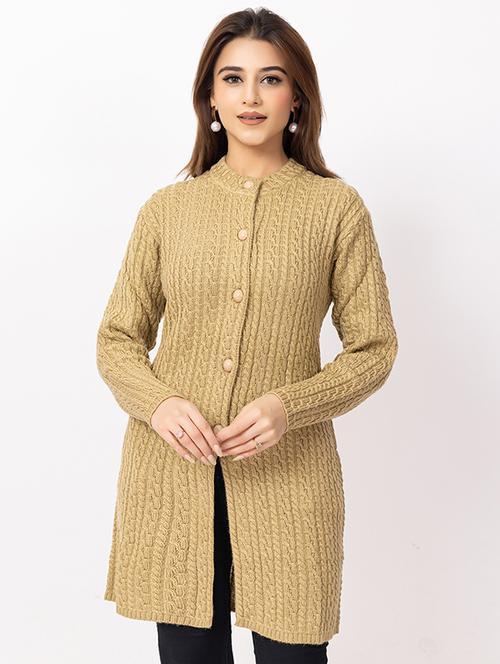 women self design long sleeve cardigan - 22217685 - Very Small Image - 1