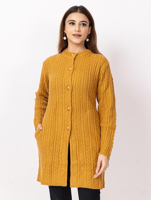 women self design long sleeve cardigan - 22217687 - Very Small Image - 1