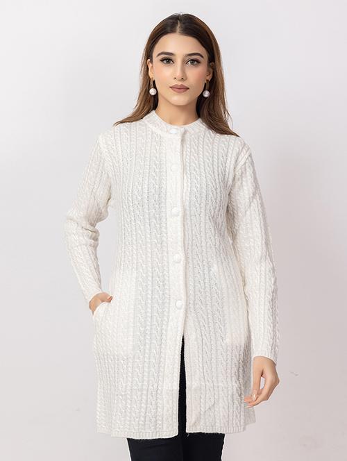 women self design long sleeve cardigan - 22217690 - Very Small Image - 1