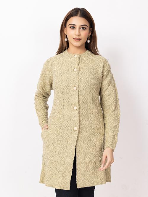 women self design long sleeve cardigan - 22217691 - Very Small Image - 1