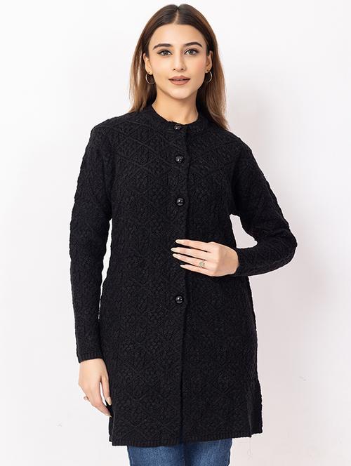 women self design long sleeve cardigan - 22217692 - Very Small Image - 1