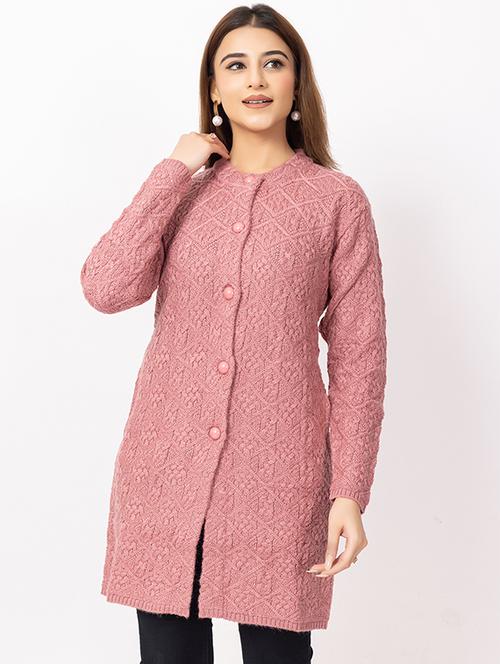 women self design long sleeve cardigan - 22217695 - Very Small Image - 1