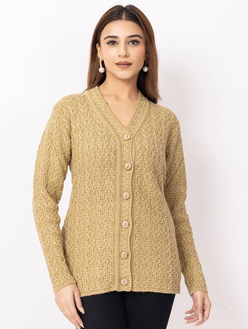 women self design long sleeve cardigan - 22217696 - Very Small Image - 1