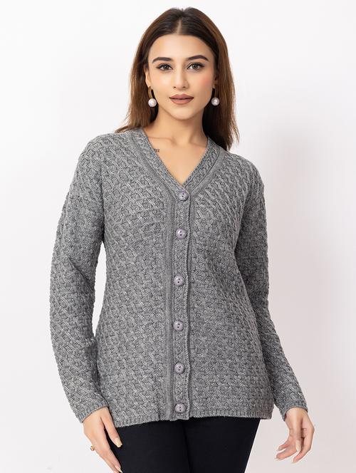 women self design long sleeve cardigan - 22217706 - Very Small Image - 1