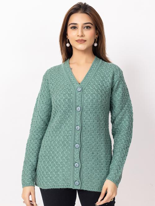 women self design long sleeve cardigan - 22217708 - Very Small Image - 1