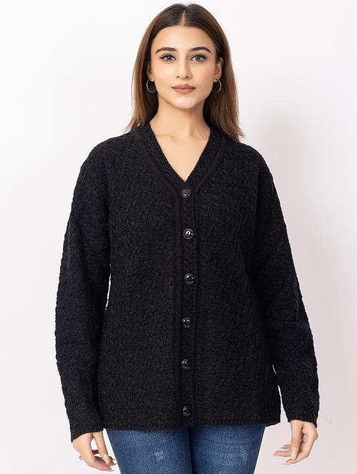 women self design long sleeve cardigan - 22217710 - Very Small Image - 1