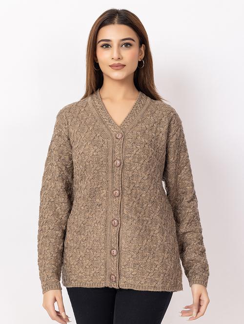 women self design long sleeve cardigan - 22217713 - Very Small Image - 1