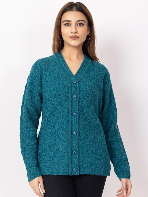 women self design long sleeve cardigan - 22217714 - Very Small Image - 1