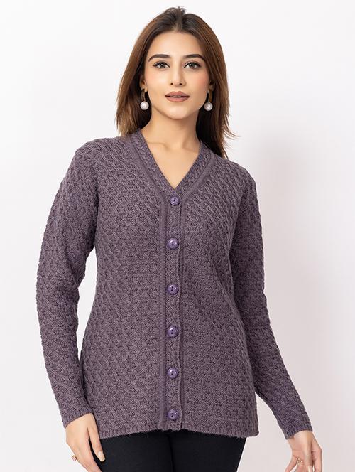 women self design long sleeve cardigan - 22217720 - Very Small Image - 1