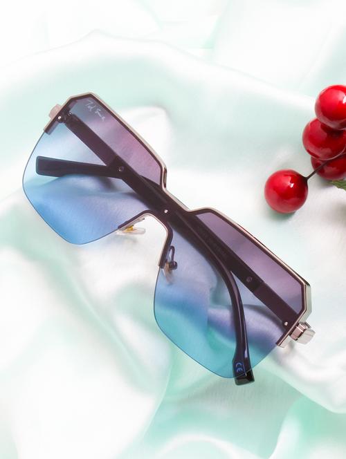 ted smith unisex square sunglasses i 100% uv protection  i  grey blue colour lens - 22217833 - Very Small Image - 1