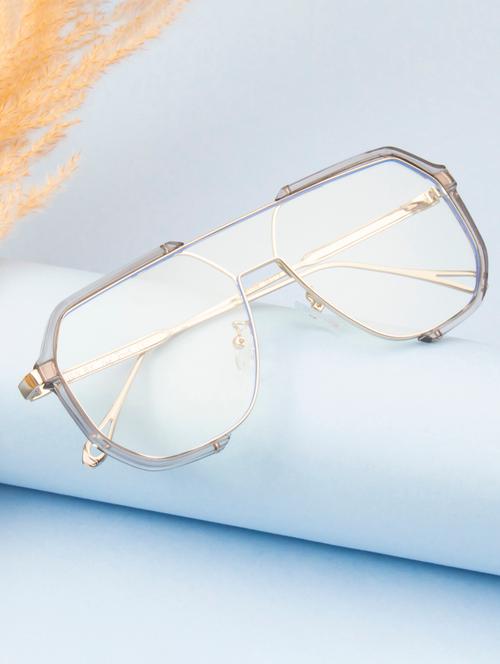 Ted Smith Unisex Aviator Sunglasses I 100% Uv Protection I Clear Colour Lens - 22217873 - Very Small Image - 1