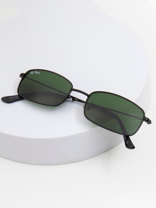 ted smith unisex rectangle sunglasses i 100% uv protection  i  green colour lens - 22217918 - Very Small Image - 1