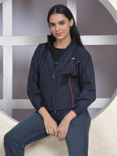 women solid long sleeve hooded windcheater jacket - 22218410 - Very Small Image - 1