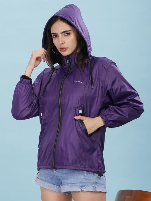 women solid long sleeve hooded windcheater jacket - 22218413 - Very Small Image - 1