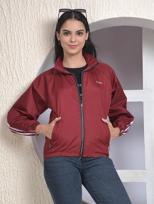 women solid long sleeve windcheater jacket - 22218427 - Very Small Image - 1