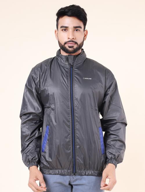 men solid long sleeve windcheater bomber jacket - 22218438 - Very Small Image - 1