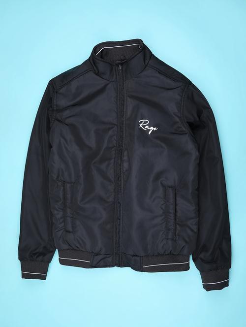 men solid long sleeve stand collar bomber jacket - 22219564 - Very Small Image - 1