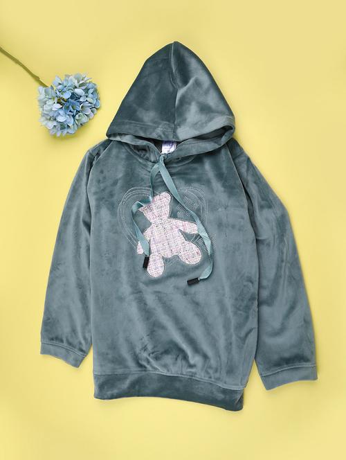 girls long sleeve hooded sweatshirt - 22219569 - Very Small Image - 1