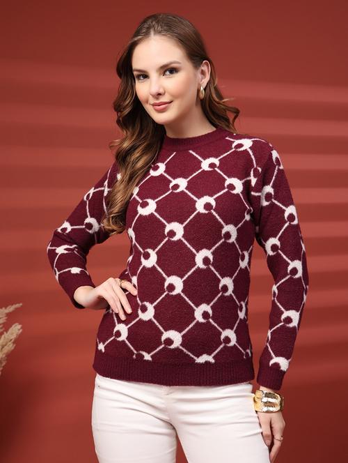 women self design long sleeve pullover - 22219885 - Very Small Image - 1