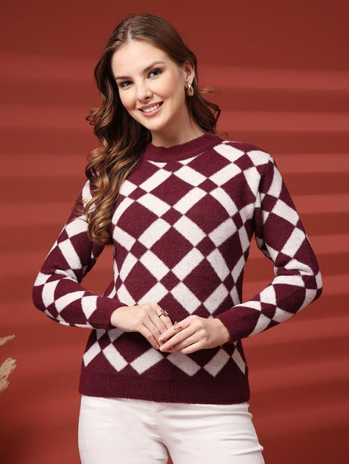 women self design long sleeve pullover - 22219886 - Very Small Image - 1