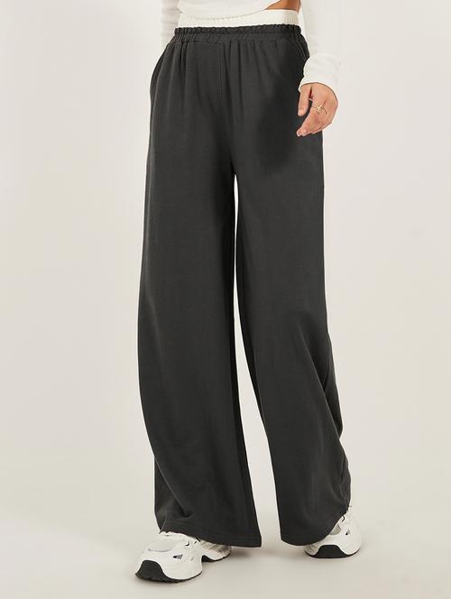 women solid high rise relaxed fit track pant - 22219920 - Very Small Image - 1