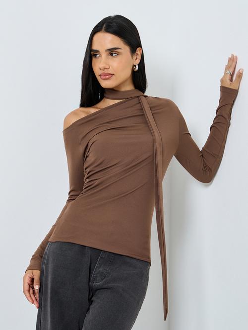 women soldi asymmetric neck long sleeve top - 22219953 - Very Small Image - 1