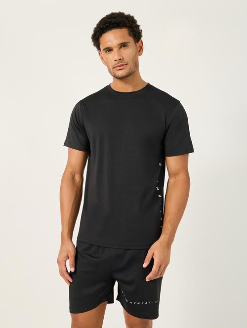 men solid short sleeve shorts & t-shirt co-ord set - 22219984 - Very Small Image - 1