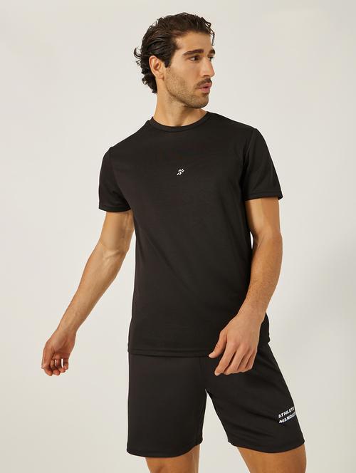 men typographic short sleeve shorts & t-shirt co-ord set - 22219990 - Very Small Image - 1