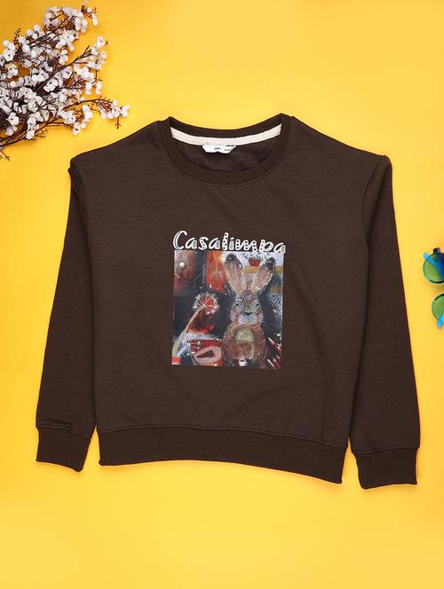 girls printed long sleeve hooded sweatshirt - 22220099 - Very Small Image - 1