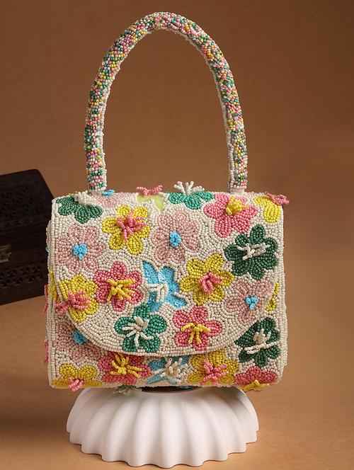 Floral Beaded Embellished Party Clutch - 22220171 - Very Small Image - 1