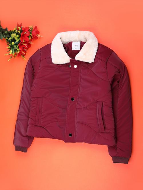 boys solid collared long sleeve quilted jacket - 22220264 - Very Small Image - 1