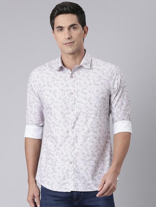 men printed long sleeve slim fit casual shirt - 22223394 - Very Small Image - 1
