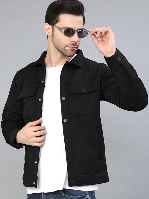 men self design long sleeve regualr fit shacket - 22223677 - Very Small Image - 1