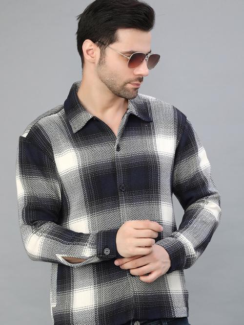 men checkered long sleeve regular fit shacket - 22223689 - Very Small Image - 1