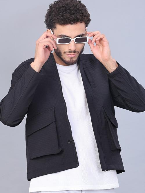 men solid long sleeve regular fit shacket - 22223690 - Very Small Image - 1