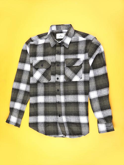 men checkered long sleeve regular fit shacket - 22223696 - Very Small Image - 1