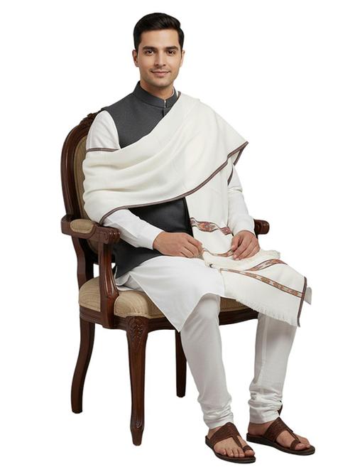 men solid pashmina shawl - 22224529 - Very Small Image - 1