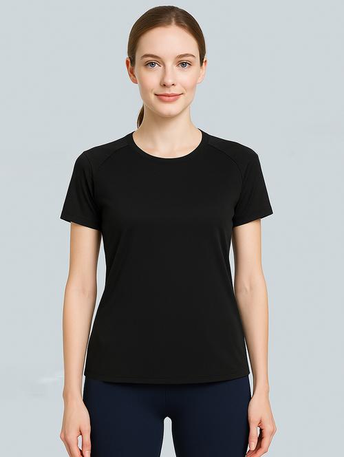 women black solid short sleeve t-shirt - 22224747 - Very Small Image - 1